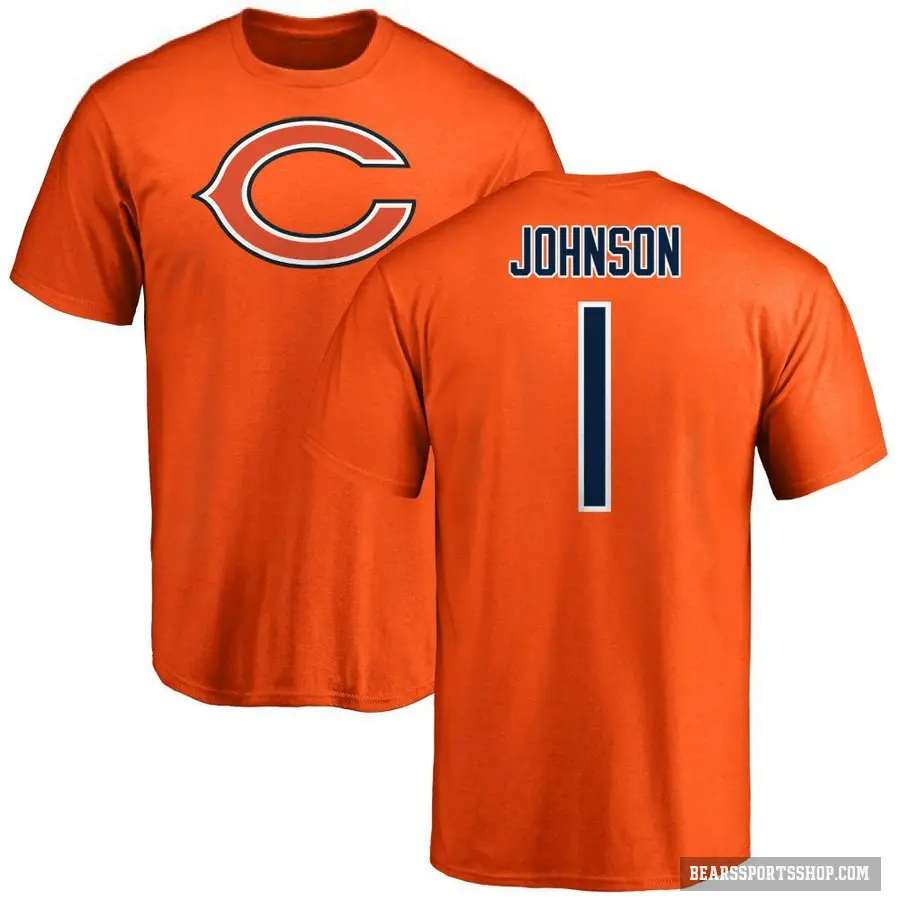 Men's ＃1 Jaylon Johnson Chicago Bears Orange Logo T-Shirt