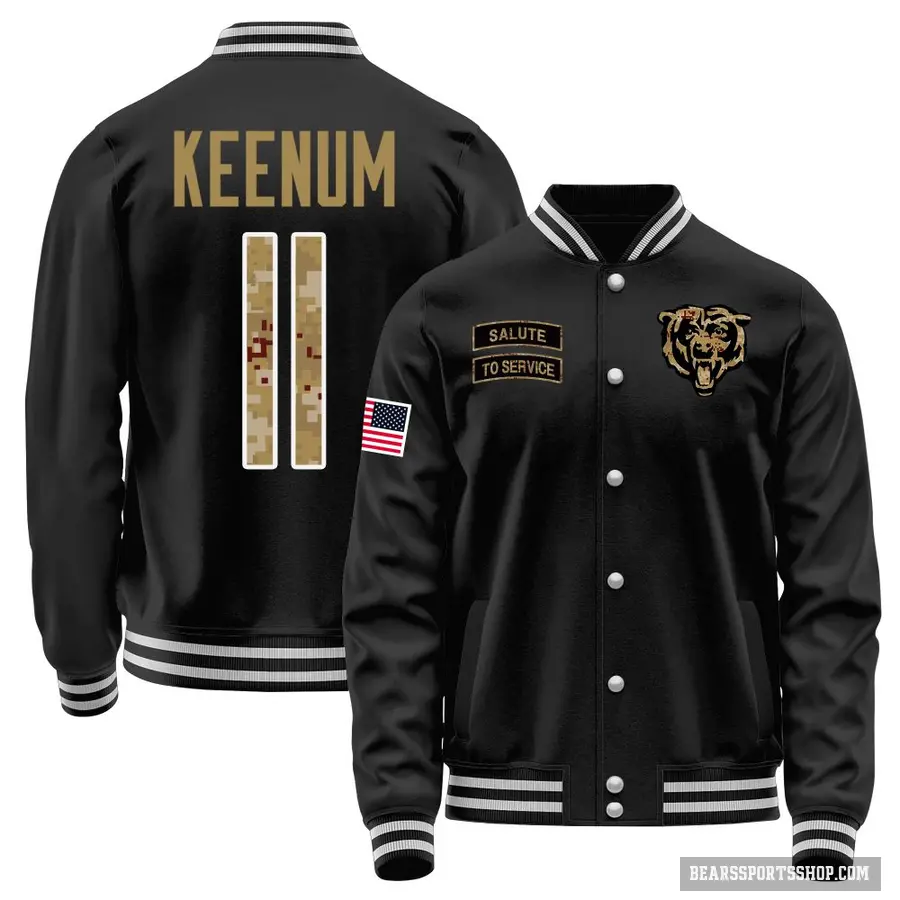 Men's ＃11 Case Keenum Chicago Bears Black Salute to Service Sideline Performance Jacket
