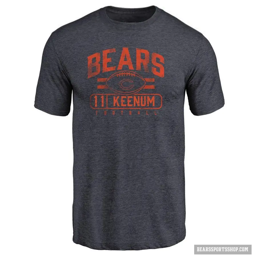 Men's ＃11 Case Keenum Chicago Bears Navy Flanker T-Shirt