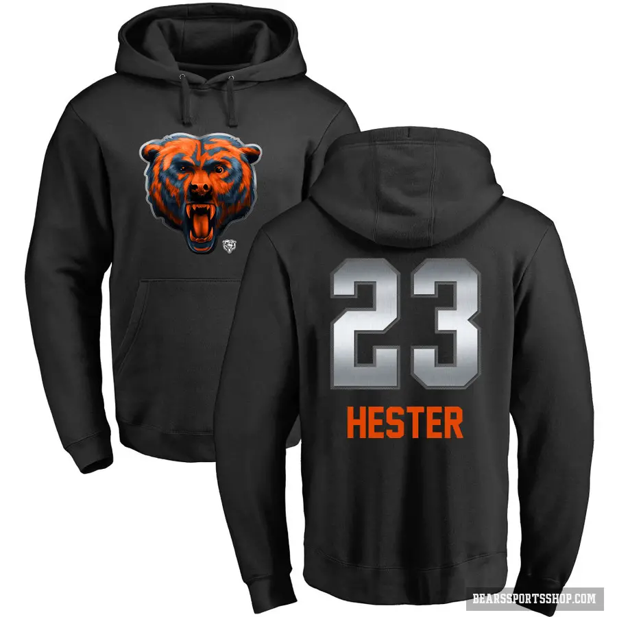 Men's ＃23 Devin Hester Chicago Bears Black Midnight Mascot Pullover Hoodie
