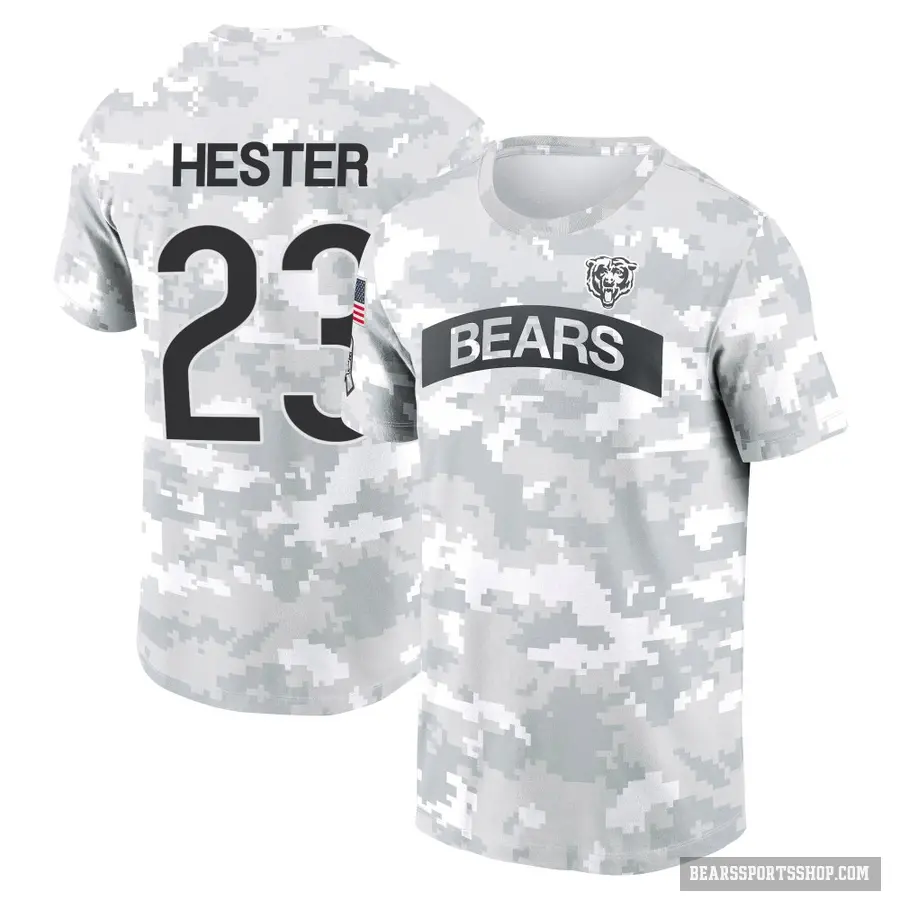 Men's ＃23 Devin Hester Chicago Bears Camo Arctic 2024 Salute to Service Performance T-Shirt