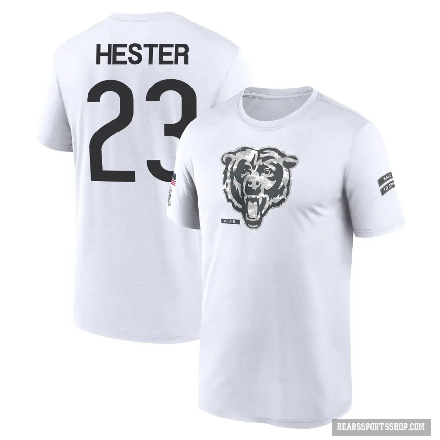Men's ＃23 Devin Hester Chicago Bears White 2024 Salute to Service Performance T-Shirt
