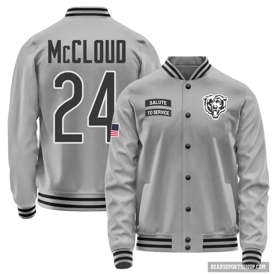 Men's ＃24 Nick McCloud Chicago Bears Gray Salute to Service Performance Jacket