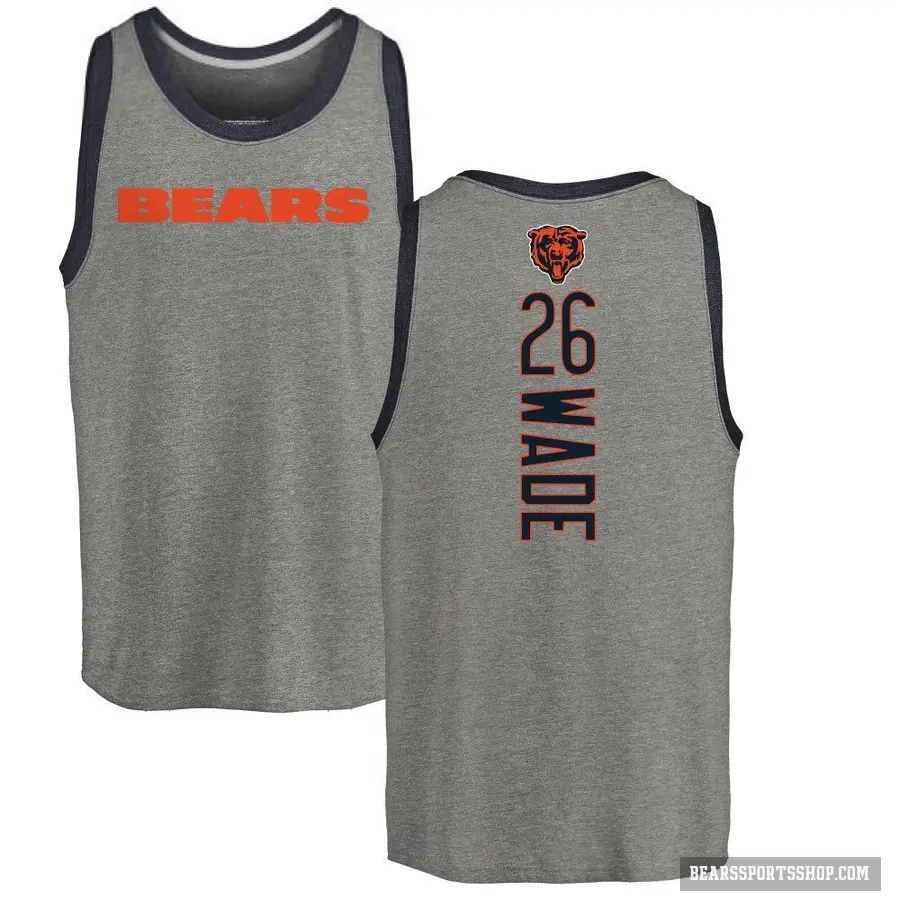 Men's ＃26 Shaun Wade Chicago Bears Ash Backer Tank Top