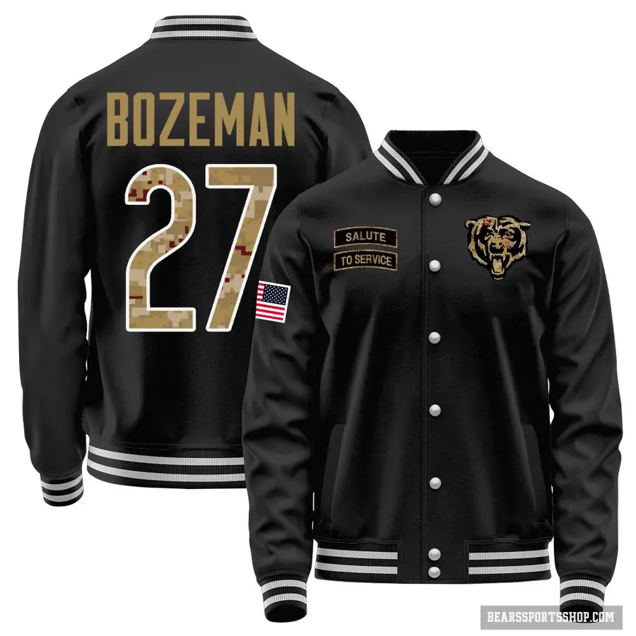 Men's ＃27 Swayze Bozeman Chicago Bears Black Salute to Service Sideline Performance Jacket