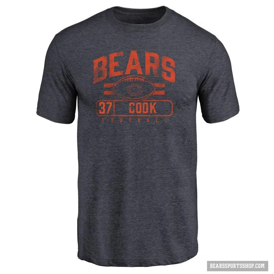 Men's ＃37 Alex Cook Chicago Bears Navy Flanker T-Shirt