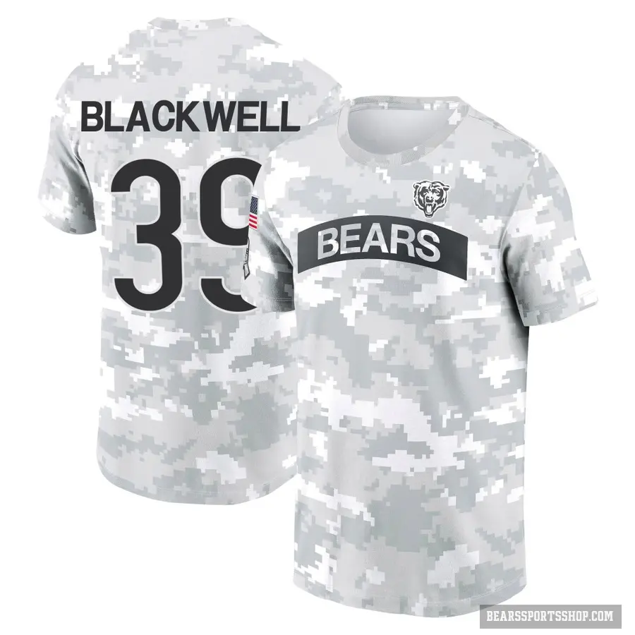Men's ＃39 Josh Blackwell Chicago Bears Black Arctic Camo 2024 Salute to Service Performance T-Shirt