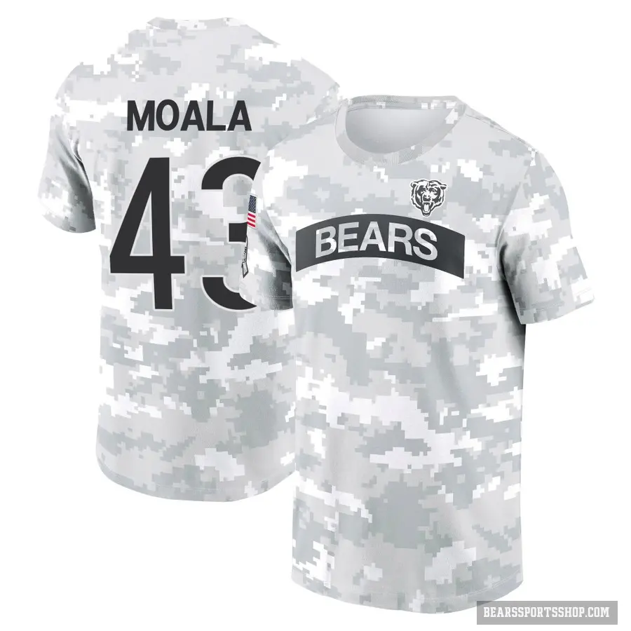Men's ＃43 Paul Moala Chicago Bears Camo Arctic 2024 Salute to Service Performance T-Shirt