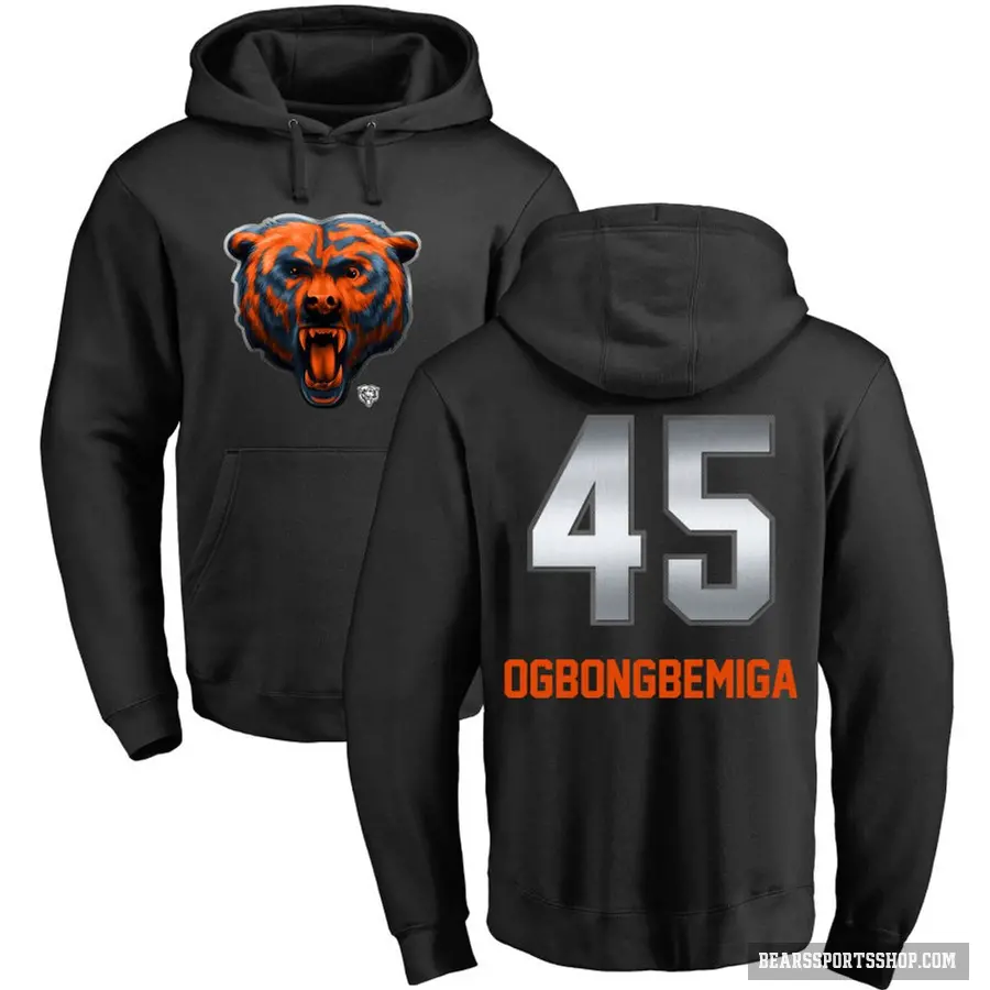 Men's ＃45 Amen Ogbongbemiga Chicago Bears Black Midnight Mascot Pullover Hoodie