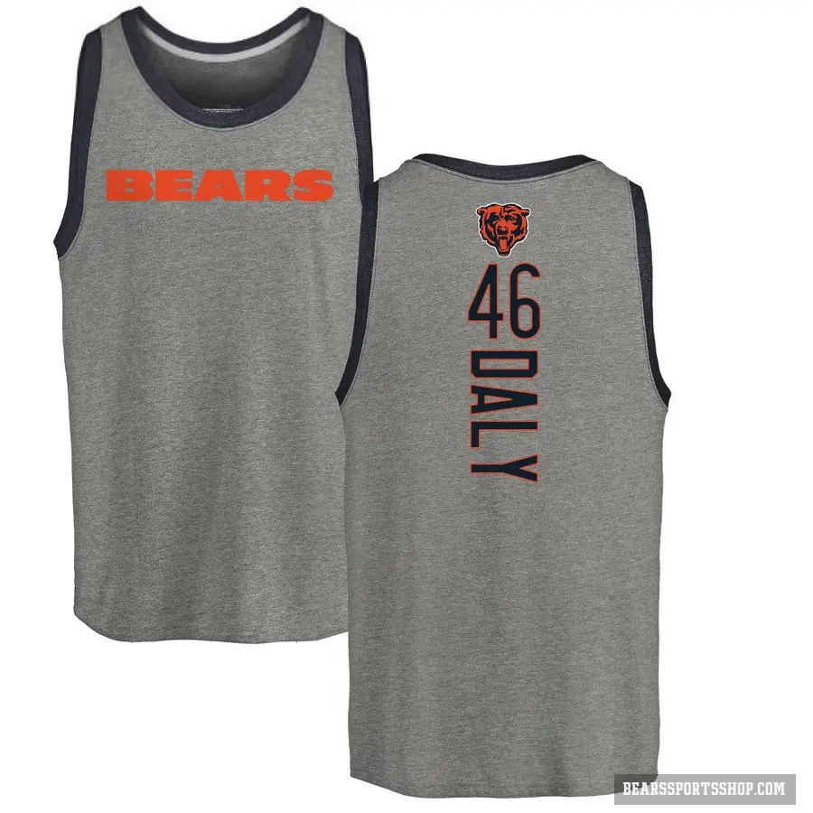Men's ＃46 Scott Daly Chicago Bears Ash Backer Tank Top