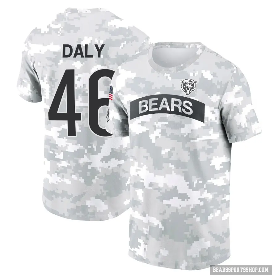 Men's ＃46 Scott Daly Chicago Bears Camo Arctic 2024 Salute to Service Performance T-Shirt