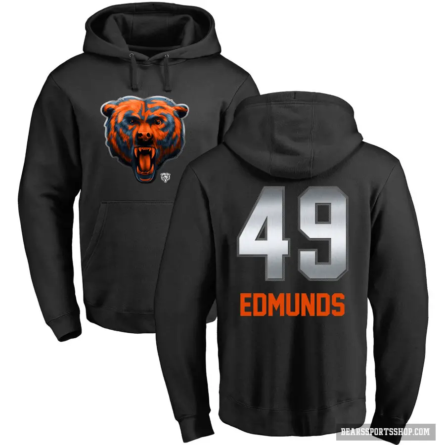 Men's ＃49 Tremaine Edmunds Chicago Bears Black Midnight Mascot Pullover Hoodie