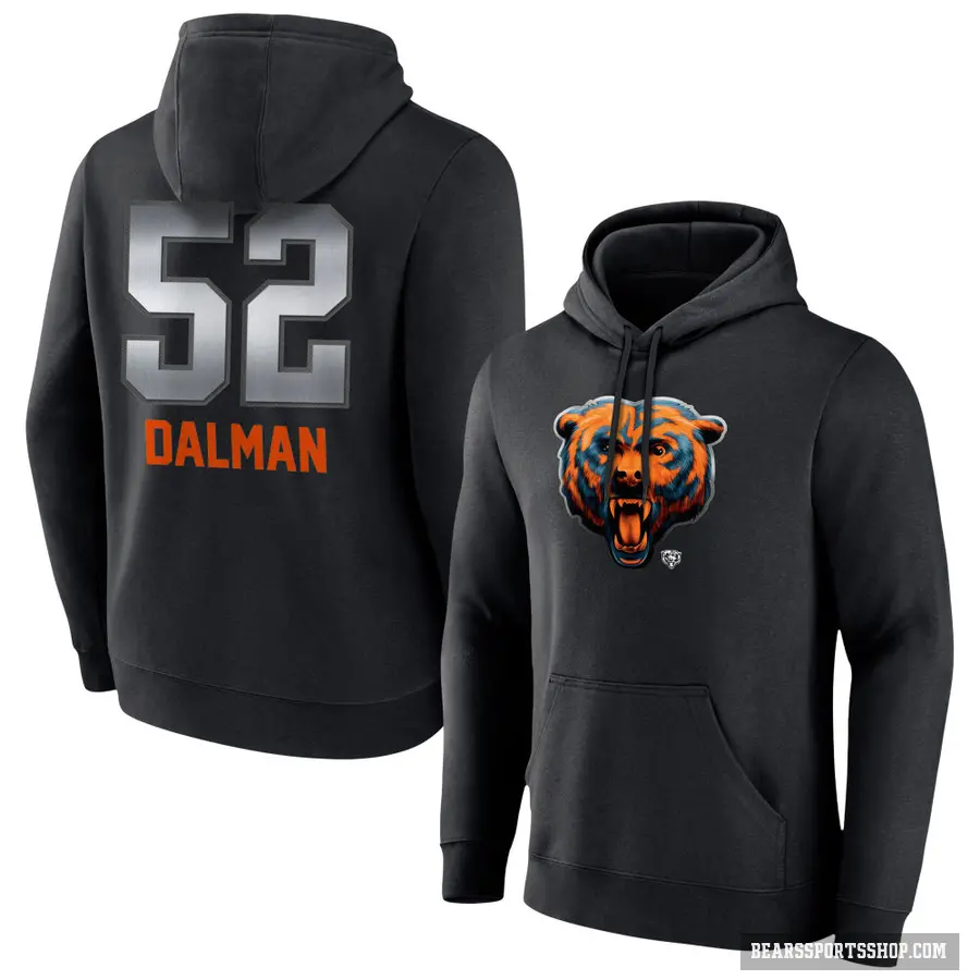 Men's ＃52 Drew Dalman Chicago Bears Black Midnight Mascot Pullover Hoodie