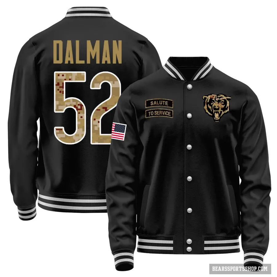 Men's ＃52 Drew Dalman Chicago Bears Black Salute to Service Sideline Performance Jacket