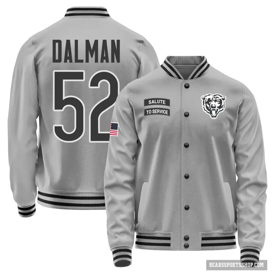 Men's ＃52 Drew Dalman Chicago Bears Gray Salute to Service Performance Jacket