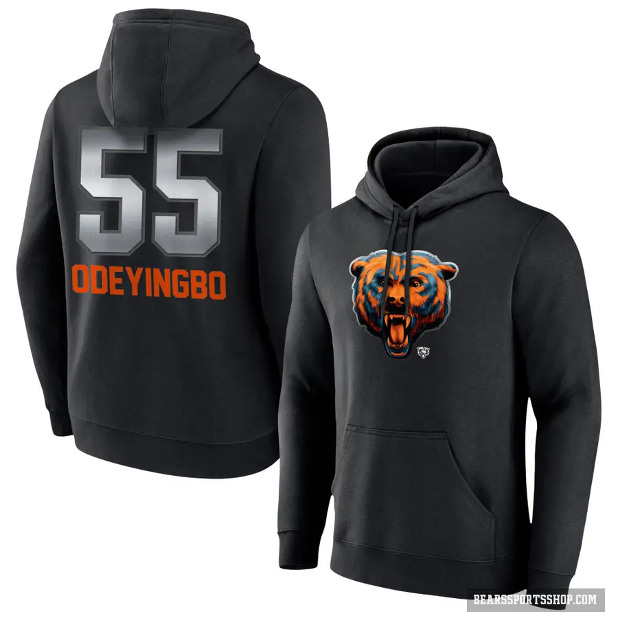 Men's ＃55 Dayo Odeyingbo Chicago Bears Black Midnight Mascot Pullover Hoodie