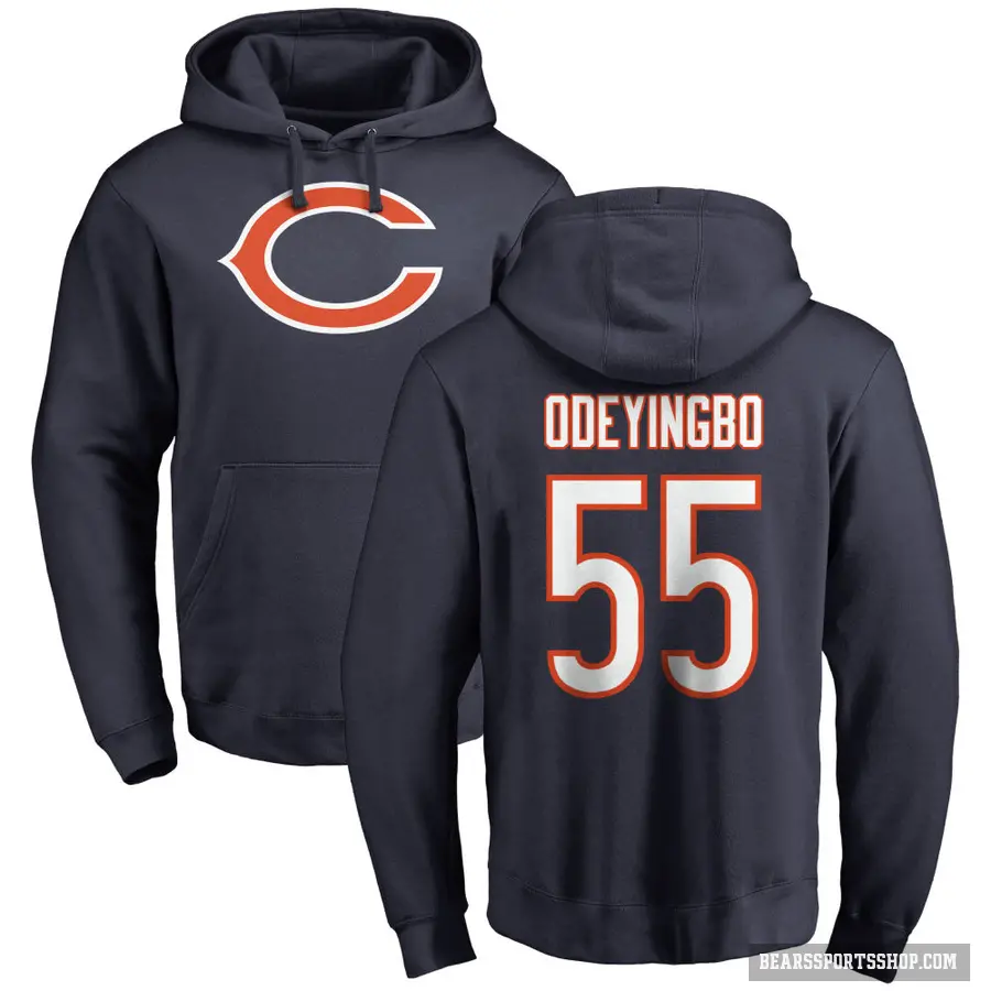 Men's ＃55 Dayo Odeyingbo Chicago Bears Navy Pro Line Logo Pullover Hoodie