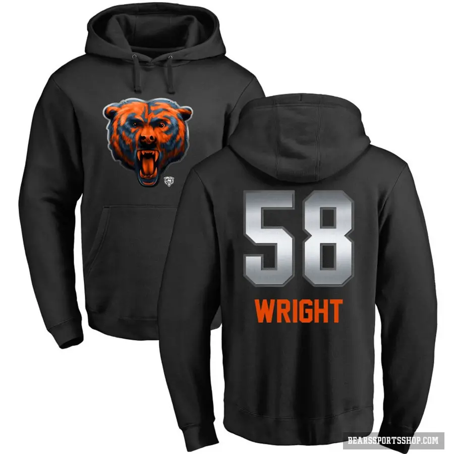 Men's ＃58 Darnell Wright Chicago Bears Black Midnight Mascot Pullover Hoodie