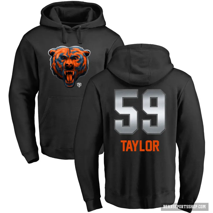 Men's ＃59 Carson Taylor Chicago Bears Black Midnight Mascot Pullover Hoodie