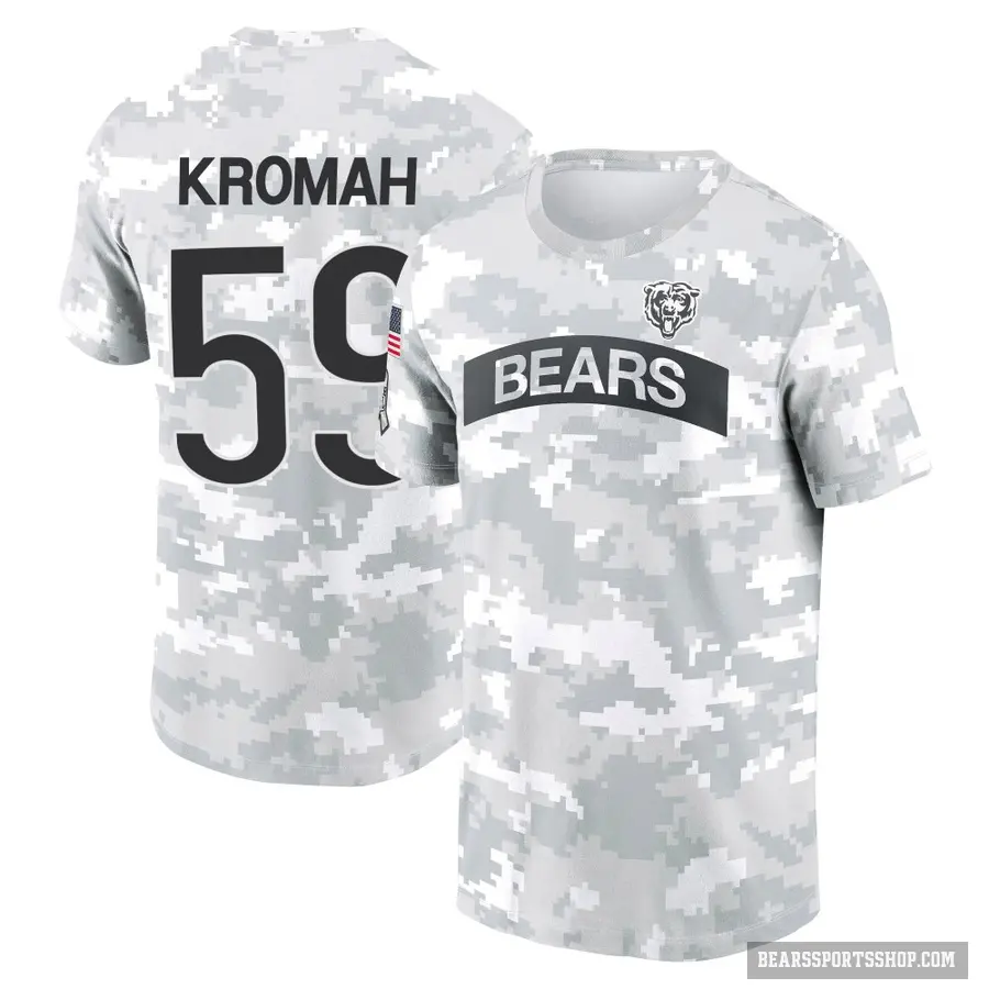 Men's ＃59 Jamree Kromah Chicago Bears Camo Arctic 2024 Salute to Service Performance T-Shirt