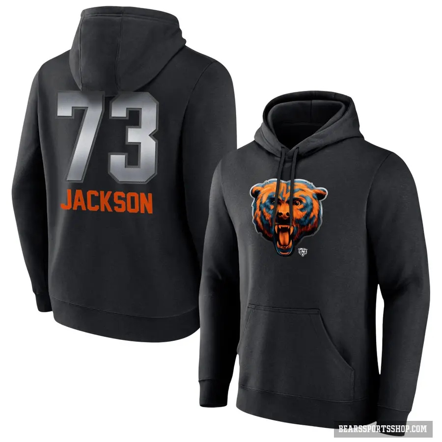 Men's ＃73 Jonah Jackson Chicago Bears Black Midnight Mascot Pullover Hoodie