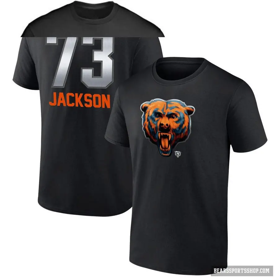 Men's ＃73 Jonah Jackson Chicago Bears Black Midnight Mascot T-Shirt