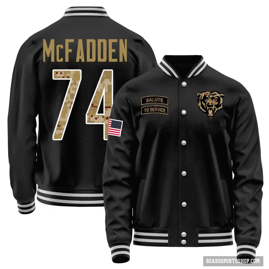 Men's ＃74 Jordan McFadden Chicago Bears Black Salute to Service Sideline Performance Jacket