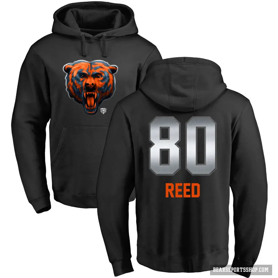Men's ＃80 Joe Reed Chicago Bears Black Midnight Mascot Pullover Hoodie