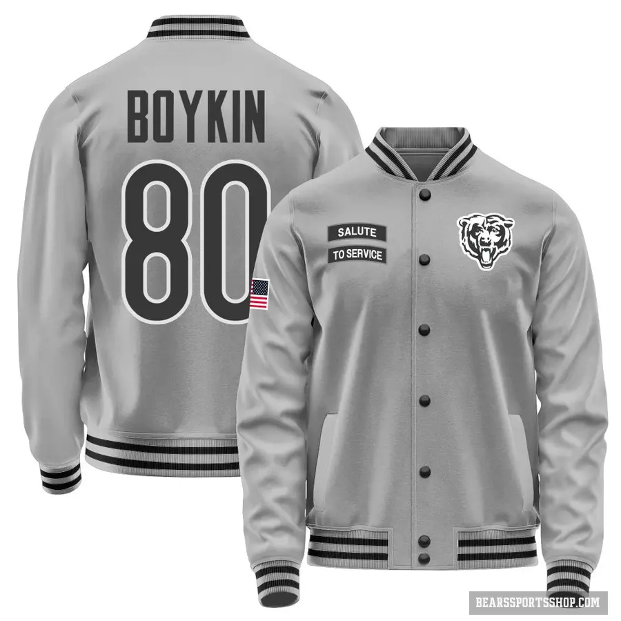 Men's ＃80 Miles Boykin Chicago Bears Gray Salute to Service Performance Jacket