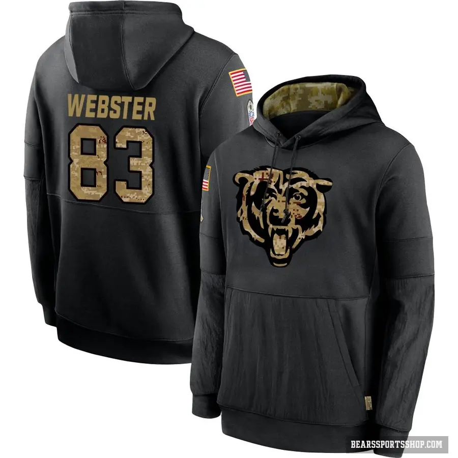 Men's ＃83 Nsimba Webster Chicago Bears Black 2020 Salute to Service Sideline Performance Pullover Hoodie