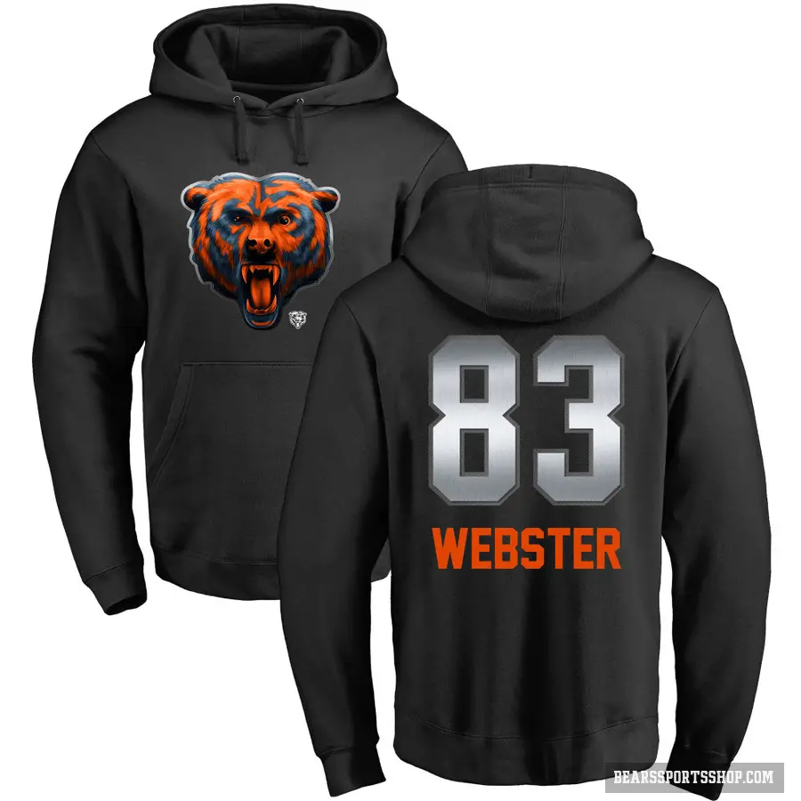 Men's ＃83 Nsimba Webster Chicago Bears Black Midnight Mascot Pullover Hoodie