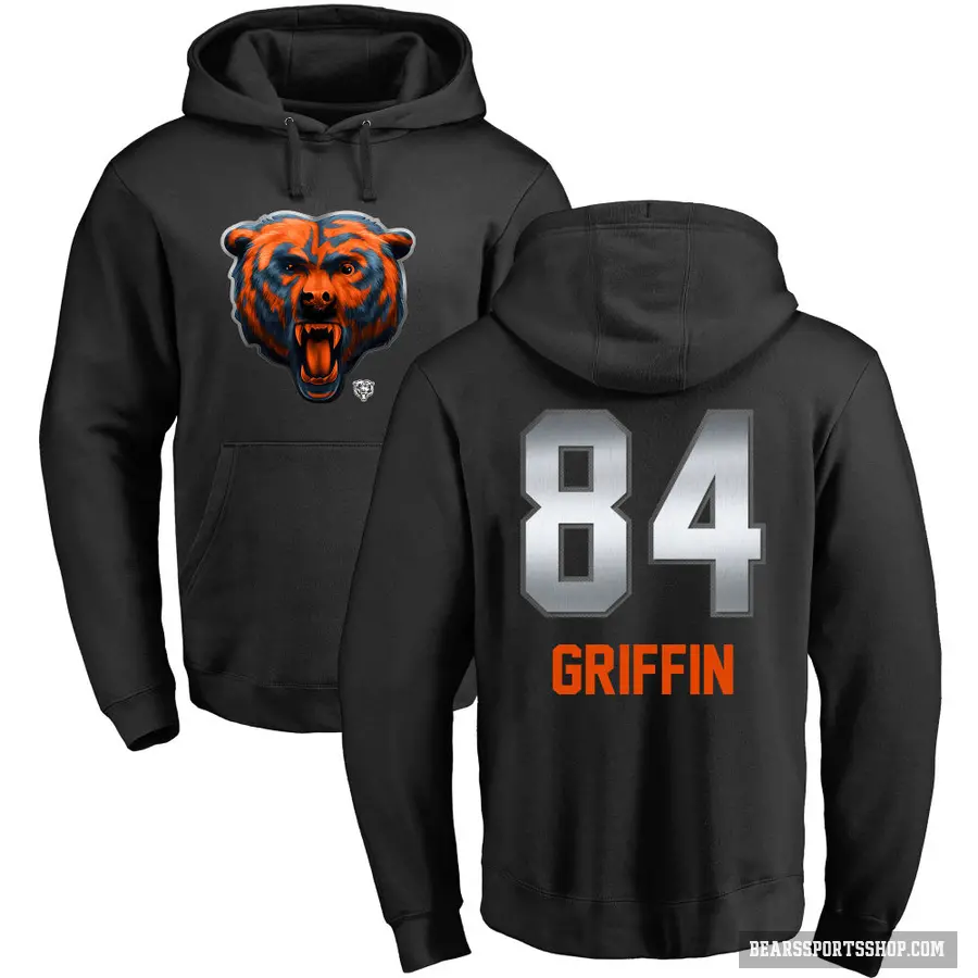 Men's ＃84 Ryan Griffin Chicago Bears Black Midnight Mascot Pullover Hoodie