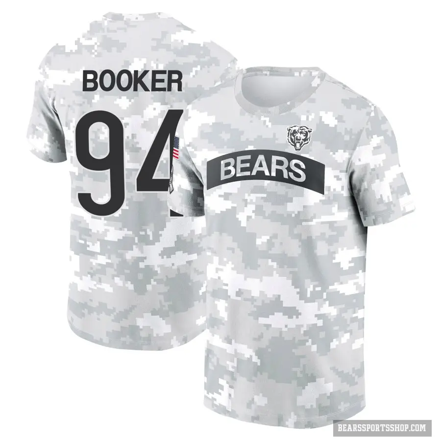 Men's ＃94 Austin Booker Chicago Bears Camo Arctic 2024 Salute to Service Performance T-Shirt