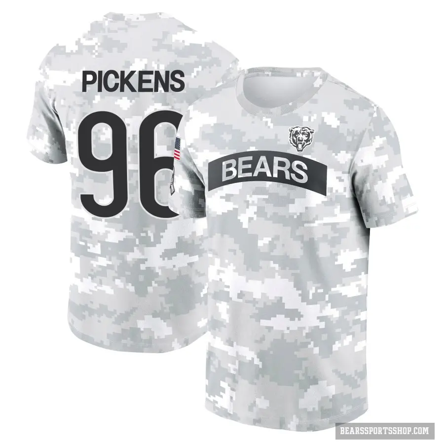 Men's ＃96 Zacch Pickens Chicago Bears Camo Arctic 2024 Salute to Service Performance T-Shirt