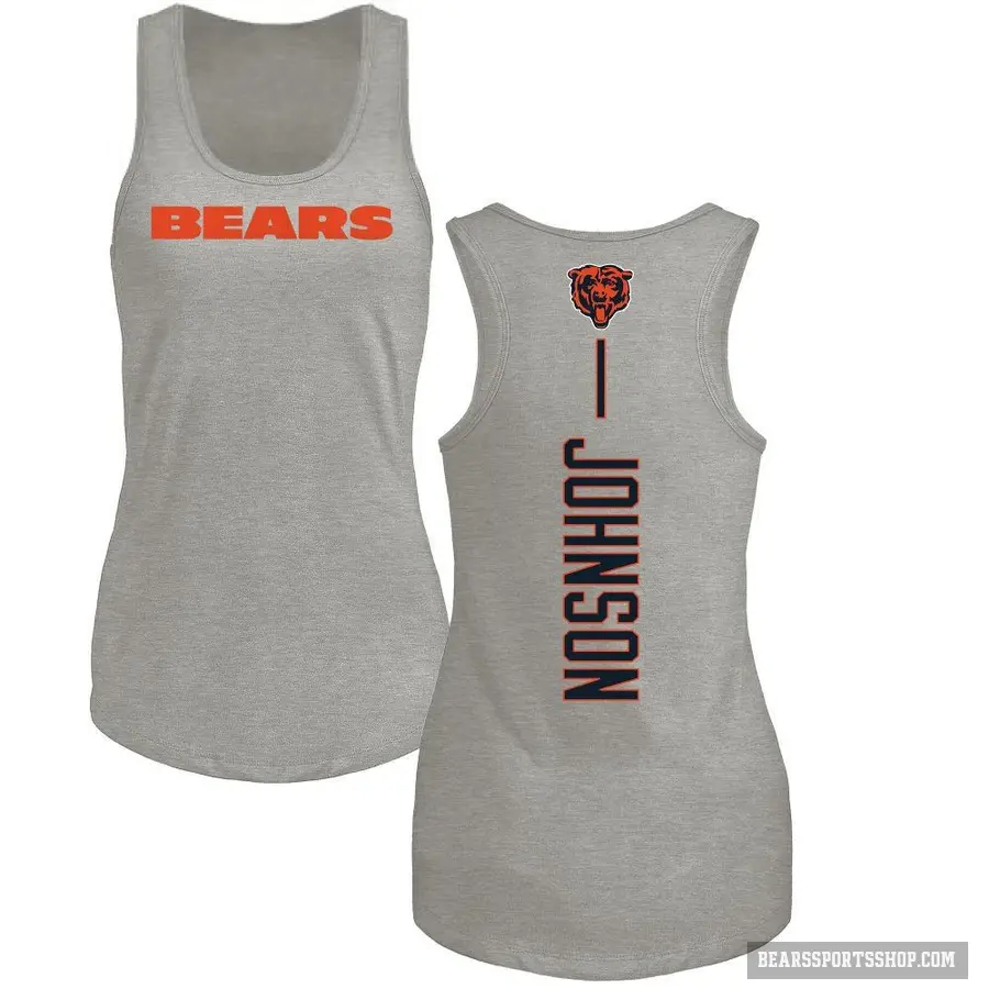 Women's ＃1 Jaylon Johnson Chicago Bears Ash Backer Tank Top
