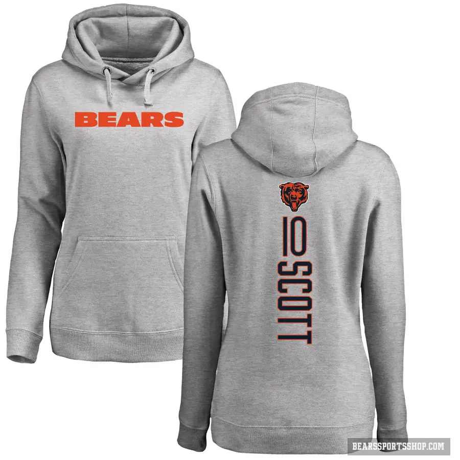Women's ＃10 Tyler Scott Chicago Bears Pro Line Ash Backer Pullover Hoodie