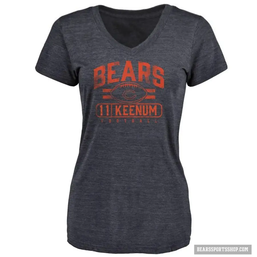 Women's ＃11 Case Keenum Chicago Bears Navy Flanker T-Shirt