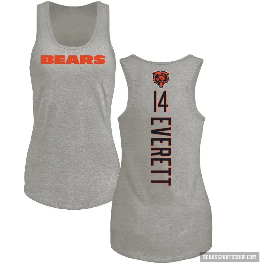 Women's ＃14 Gerald Everett Chicago Bears Ash Backer Tank Top