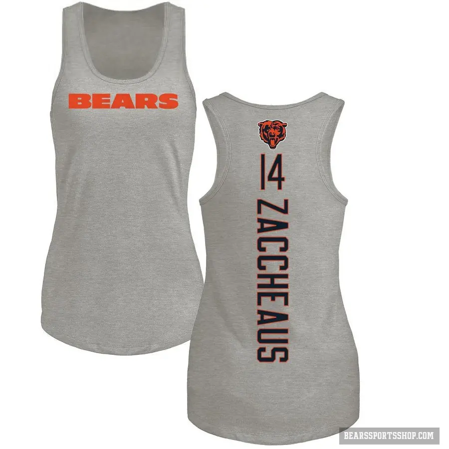 Women's ＃14 Olamide Zaccheaus Chicago Bears Ash Backer Tank Top