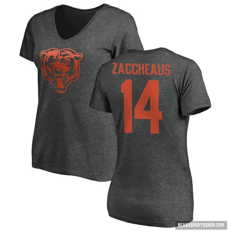 Women's ＃14 Olamide Zaccheaus Chicago Bears Ash One Color T-Shirt
