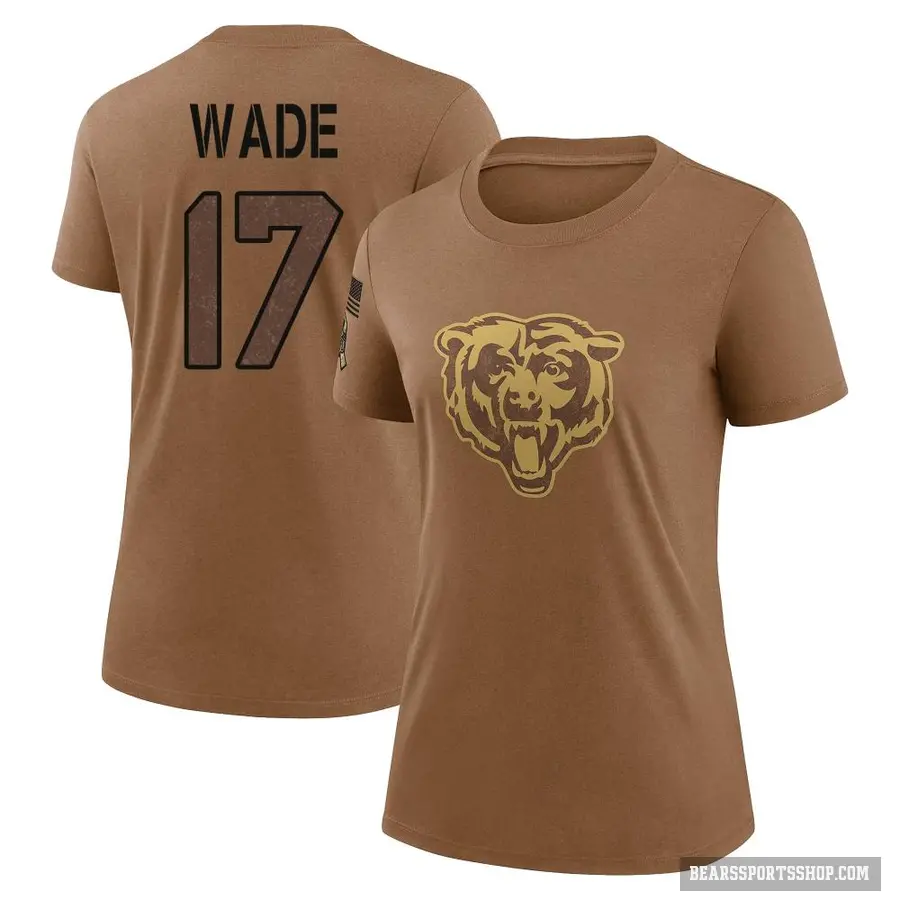 Women's ＃17 Barrington Wade Chicago Bears Brown 2023 Salute To Service Performance T-Shirt