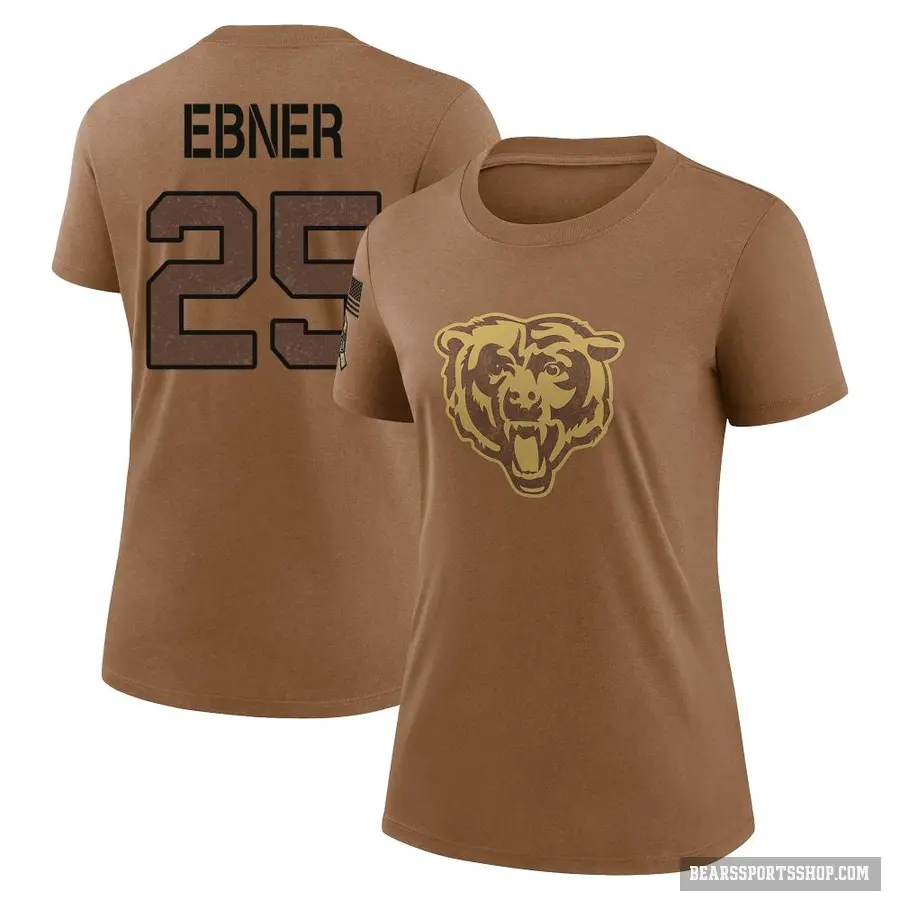 Women's ＃25 Trestan Ebner Chicago Bears Brown 2023 Salute To Service Performance T-Shirt