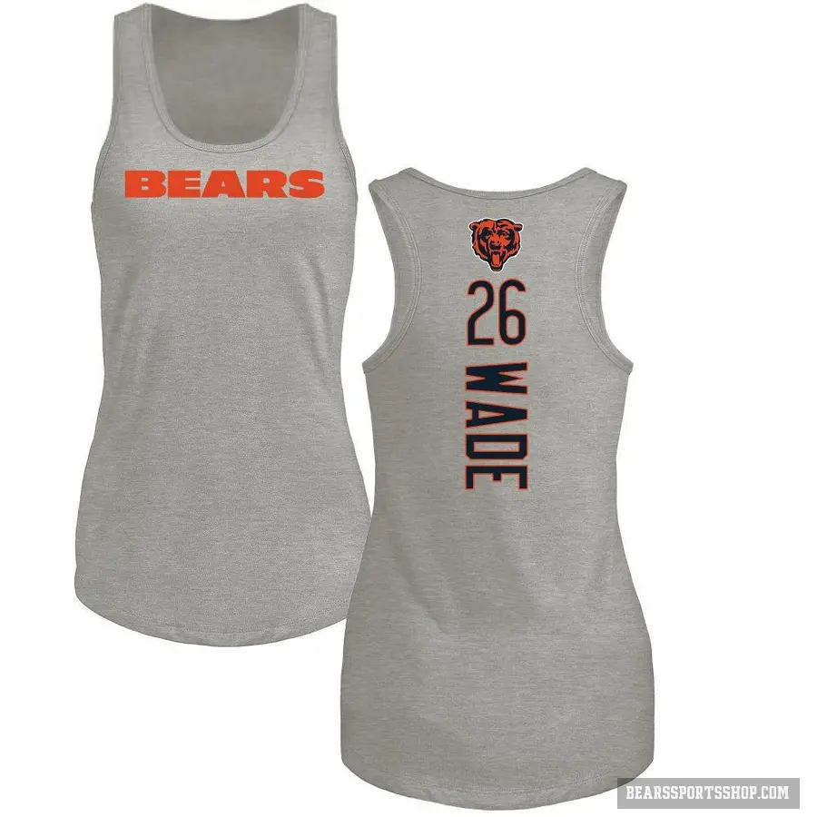 Women's ＃26 Shaun Wade Chicago Bears Ash Backer Tank Top