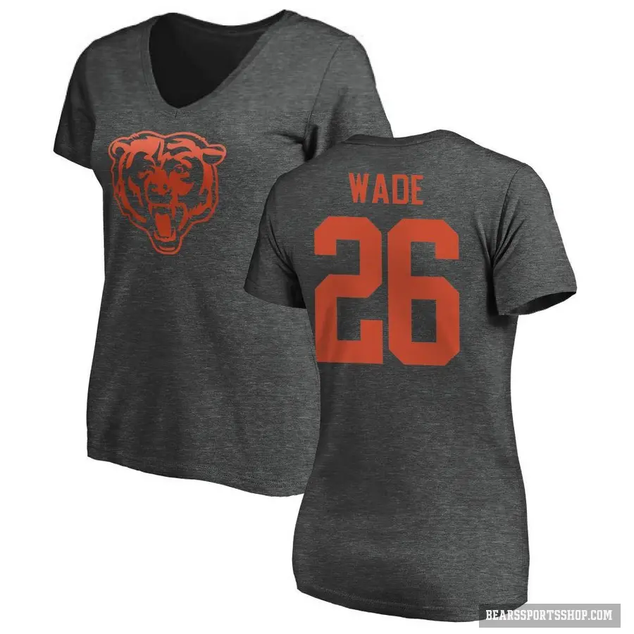 Women's ＃26 Shaun Wade Chicago Bears Ash One Color T-Shirt