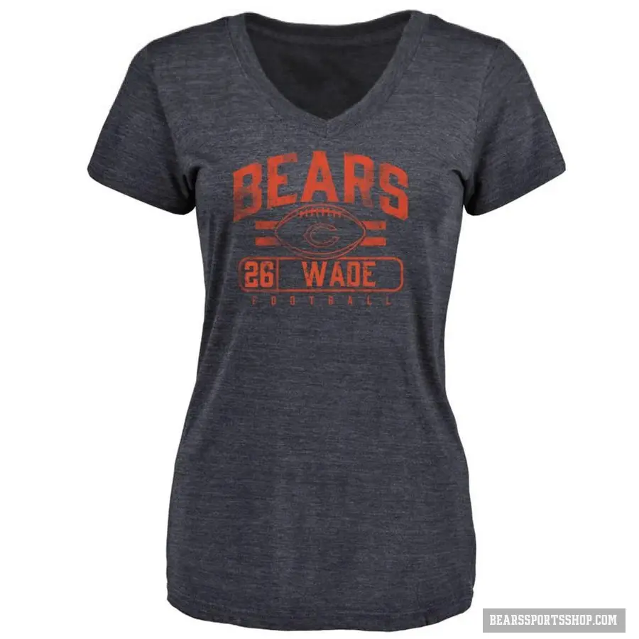 Women's ＃26 Shaun Wade Chicago Bears Navy Flanker T-Shirt