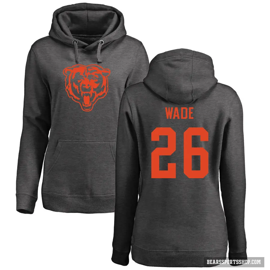 Women's ＃26 Shaun Wade Chicago Bears Pro Line by Branded Ash One Color Pullover Hoodie