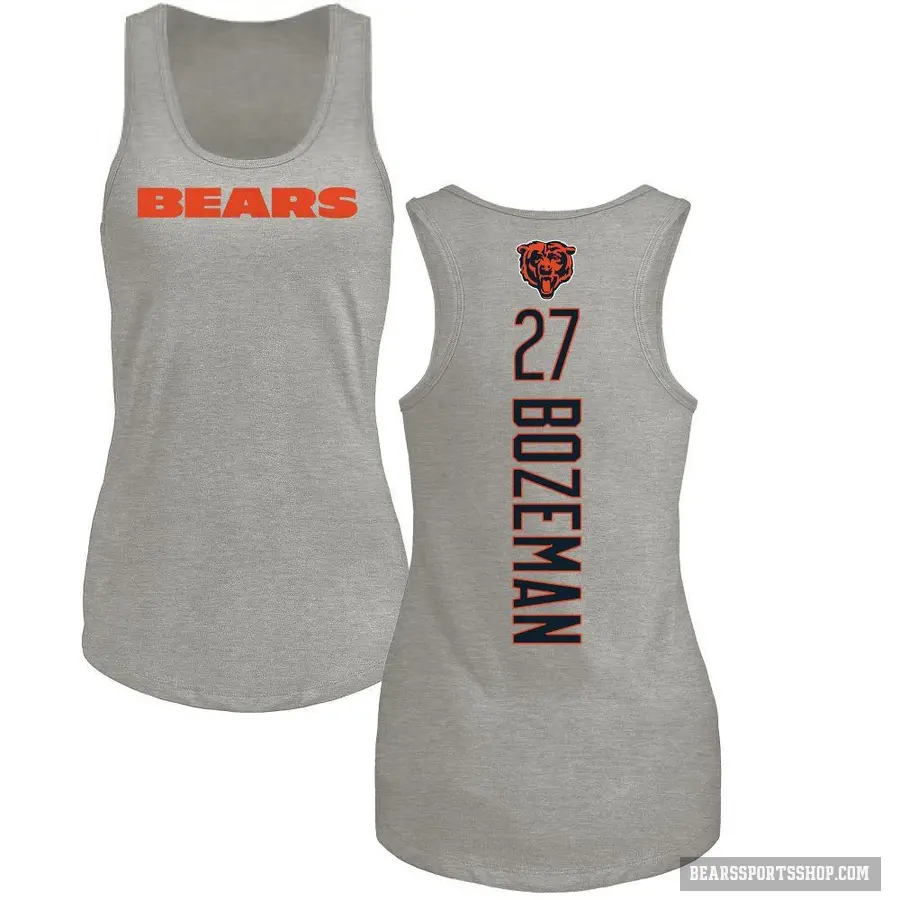 Women's ＃27 Swayze Bozeman Chicago Bears Ash Backer Tank Top