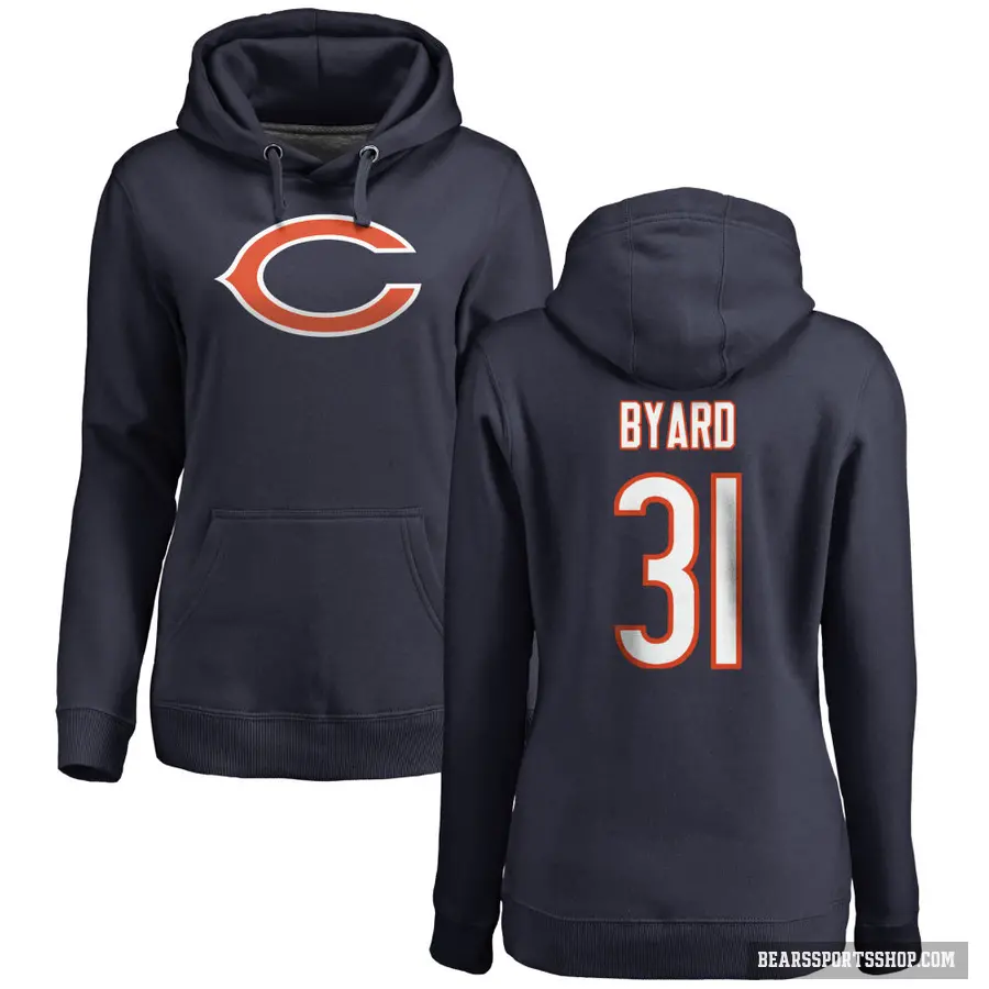 Women's ＃31 Kevin Byard III Chicago Bears Navy Pro Line Logo Pullover Hoodie