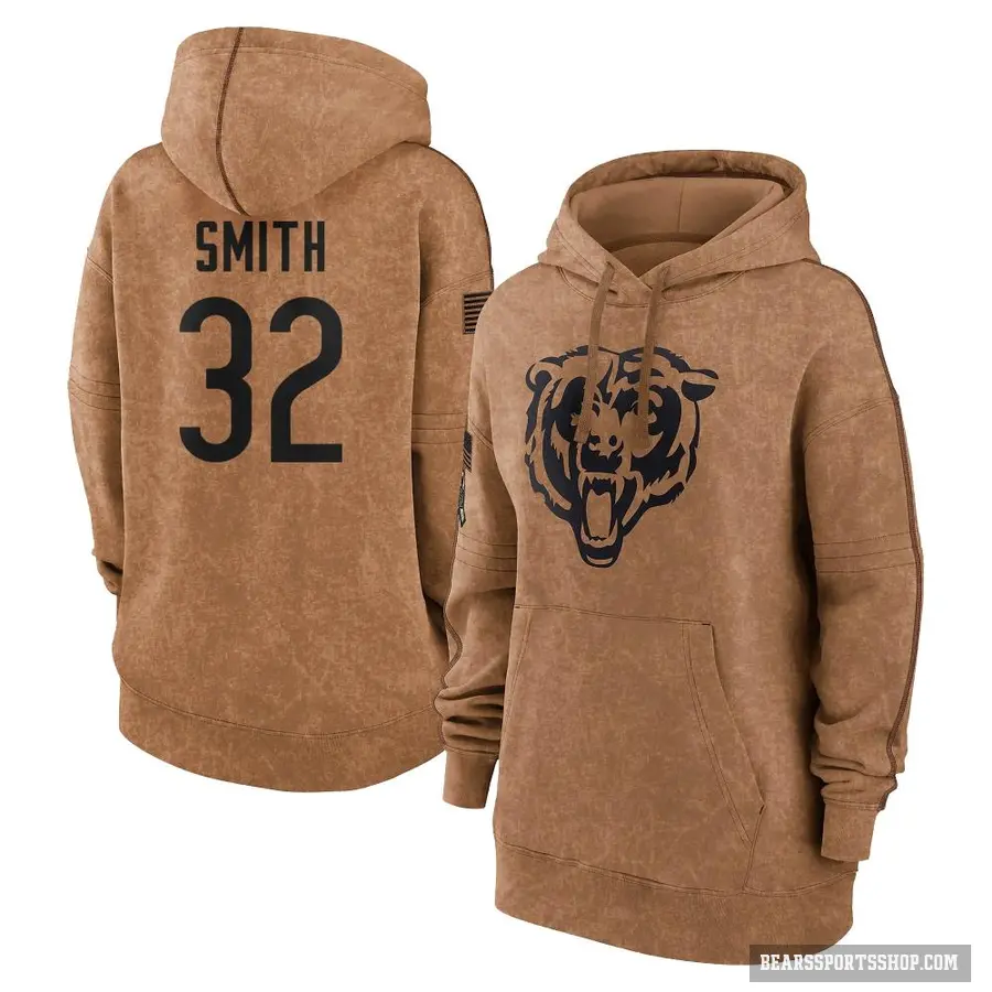 Women's ＃32 Terell Smith Chicago Bears Brown 2023 Salute To Service Pullover Hoodie