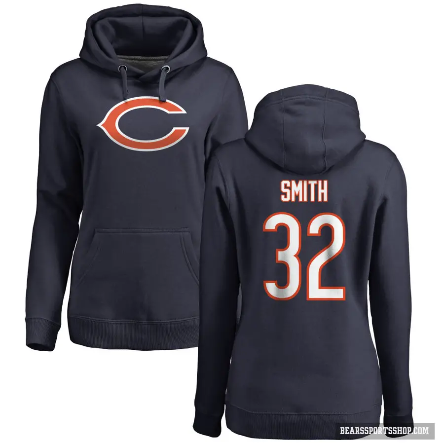 Women's ＃32 Terell Smith Chicago Bears Navy Pro Line Logo Pullover Hoodie